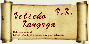 Veličko Kangrga vizit kartica